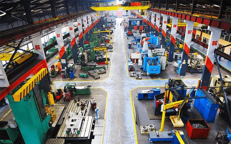 the interior of a lighting manufacturing facility